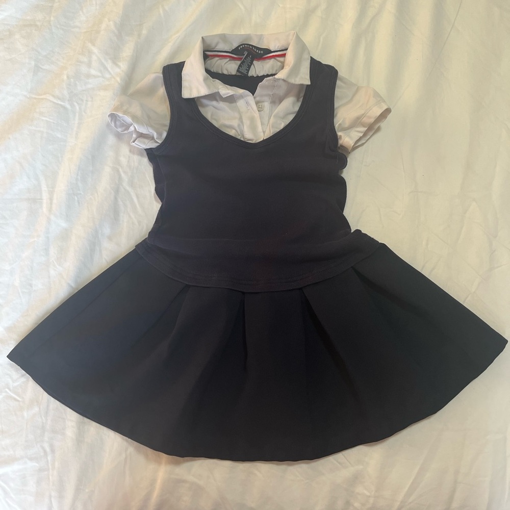 Navy/White collared uniform dress 💙